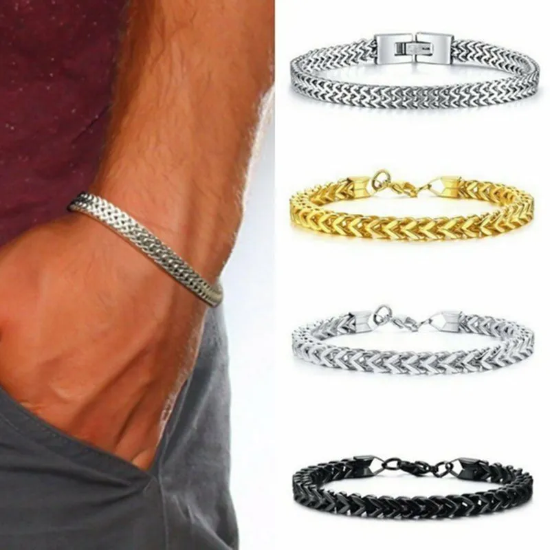 Stylish Stainless Steel Chain Bracelet For Men Personality Charm Chain Bracelets Male Jewelry