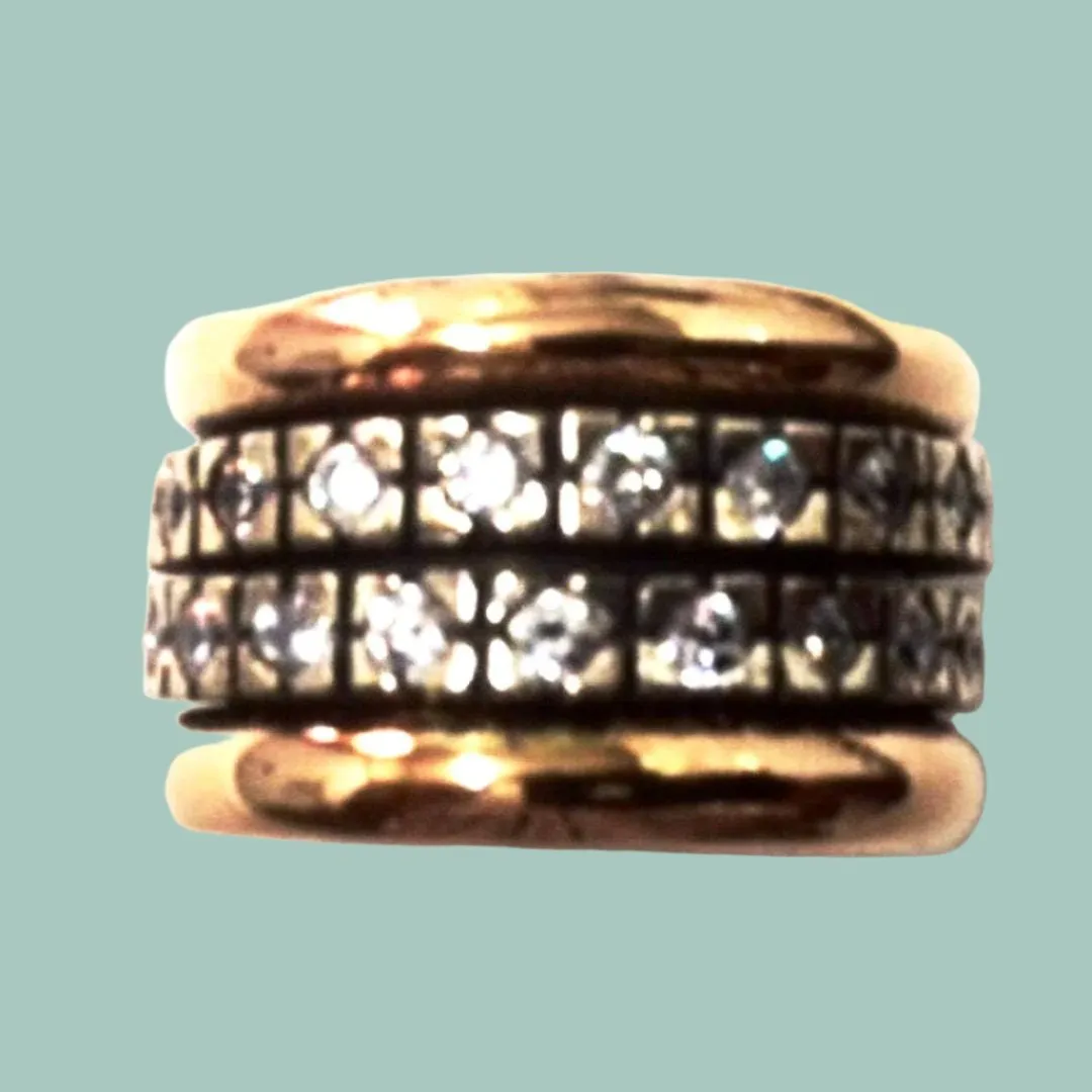 Unique spinner ring designed by Bluenoemi bohemian cz rings silver & gold