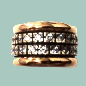 Unique spinner ring designed by Bluenoemi bohemian cz rings silver & gold