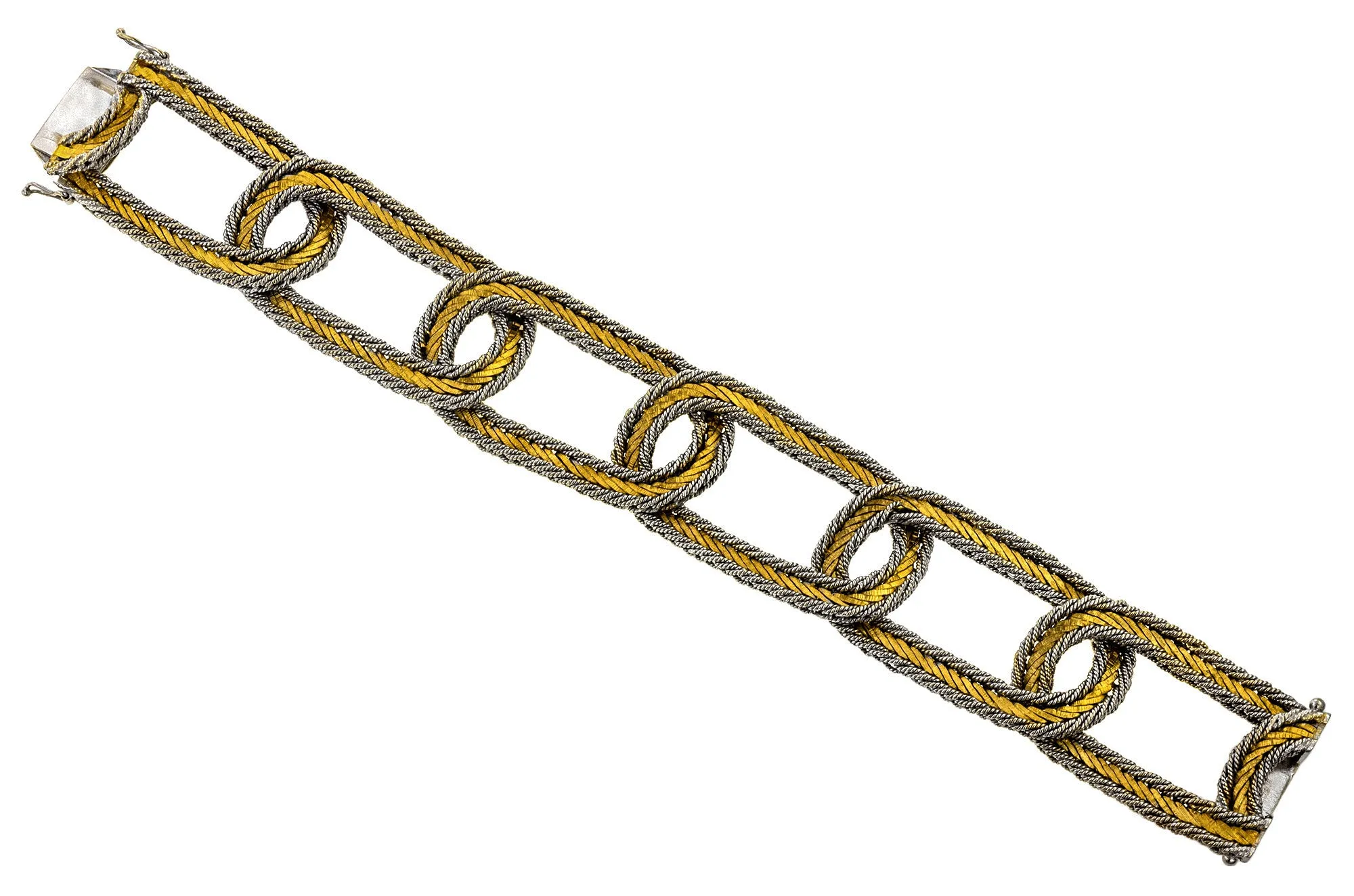 Vintage Wide Link Gold Bracelet