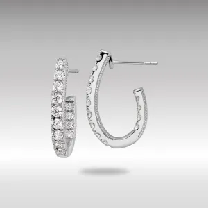 White Gold Lab Grown Diamond VS/SI FGH In and Out J-Hoop Earring - Model EM9122-100-WLG