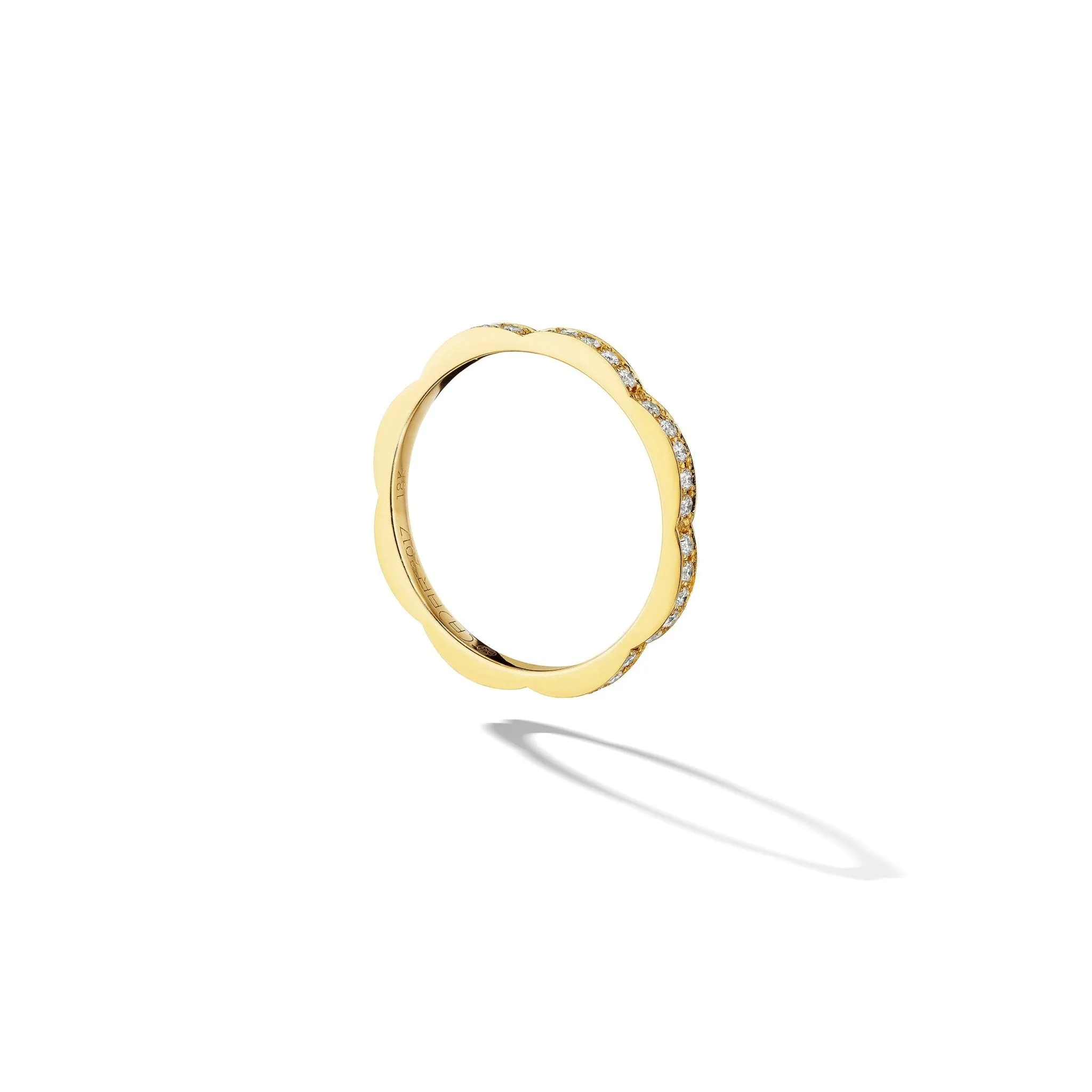 Yellow Gold Triplet Thin Stacking Ring